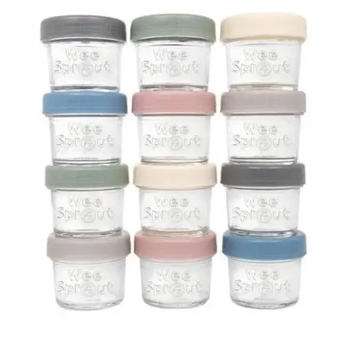 VITEVER 16 Pack Glass Baby Food Storage Containers, 4 oz Baby Food Jars with Plastic Lids, Small Baby Food Maker, Reusable Infant Freezer Container, Microwave, Dishwasher - Google Search