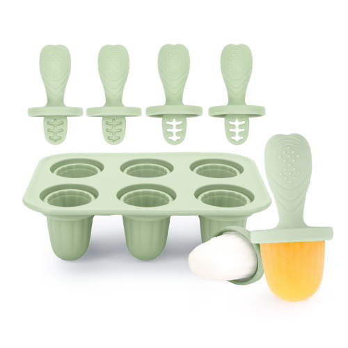 Leatfisat Silicone Popsicle Molds, Mini Breastmilk & Fruit Juice Freezer Mold, 6-Cavity Ice Pop Maker, Easy To Clean