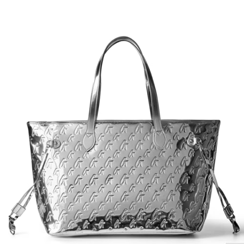 METALLIC MONOGRAM GLAM TOTE (Color Metallic Silver)