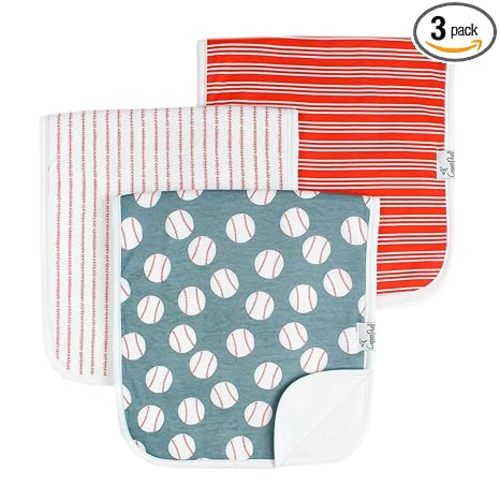 Copper Pearl Premium Baby Burp Cloths - 3-Pack Large Cotton Burp Cloths, Extra Soft Spit Up Rags with 3 Absorbent Layers, Perfect for Baby Boy Gifts (21" x 10" Size, Sluggera Set)