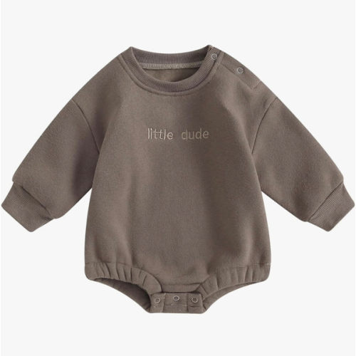 VISGOGO Newborn Infant Baby Boy Oversized Romper Sweater Bodysuits Coming Home Outfit Neutral Clothes