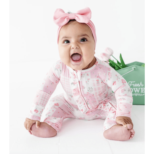 Pink Patchwork Ruffle Convertible Romper
