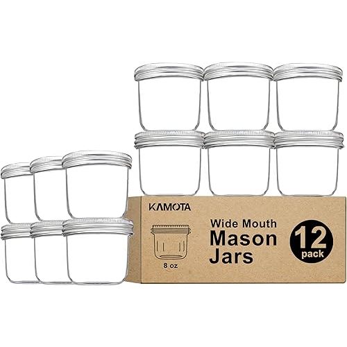 Wide Mouth Baby Food Jars 8 oz, 12 pack