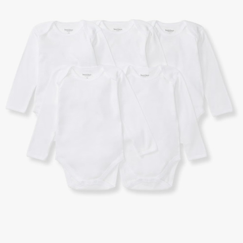 Burt's Bees Baby Unisex Organic Cotton Short and Long Sleeve Bodysuits, 5-Pack