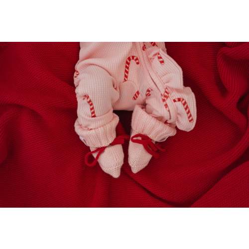 Pink Knitted Christmas Baby Booties | Little & Fern – Little and Fern