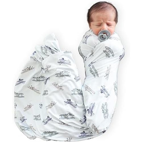 Caden Lane Baby Swaddle & Receiving Blanket, Soft, Breathable & Temperature-Regulating Bamboo Viscose Fabric for Swaddling Newborns, Gender Neutral Infant Blanket for Boys & Girls, First Class