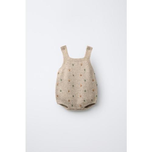 SMALL BALL KNIT JUMPSUIT - Light beige | ZARA United States