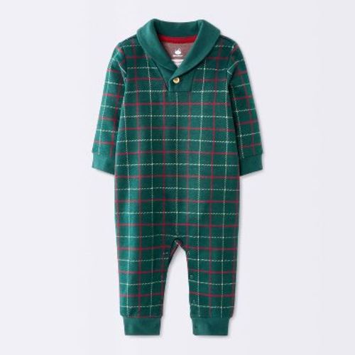 Baby Boys' Holiday Tiny Hare Romper - Cloud Island™ Green 12M