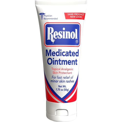 Resinol Medicated Ointment for Fast Soothing Relief of Skin Rashes & Irritations, Skin Protectant with Resorcinol & Petrolatum, 1.75 oz Tube