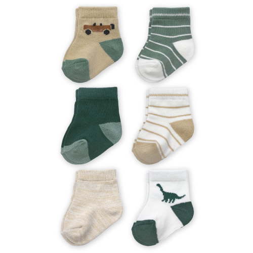 Carter's Child of Mine Infant Boy Dino Crew Socks, 6 Packs, Sizes 0-6 Months