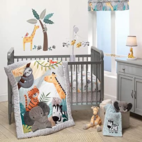 Bedtime Originals Mighty Jungle 3Piece Crib Bedding Set, Multicolor (283003V)