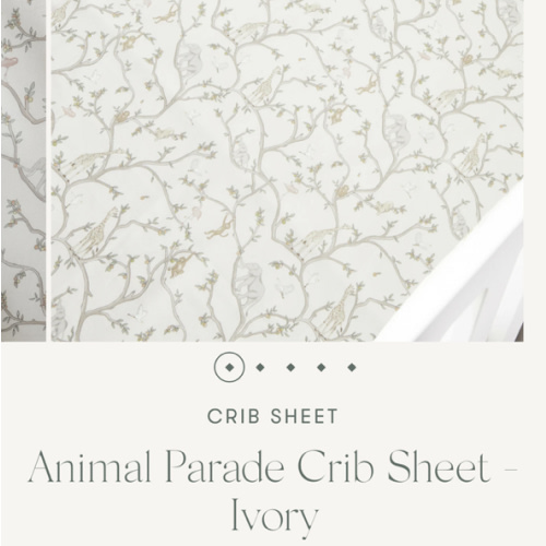 Animal Parade Crib Sheet - Ivory