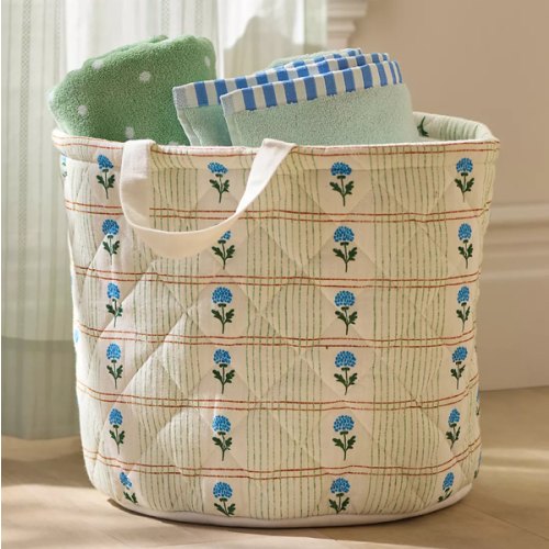 Quilted Block Print Basket