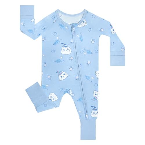 GUISBY Baby Boys' Pajamas Sleep N Play, Baby Clothes, Long Sleeve, Footless,Newborn-2T