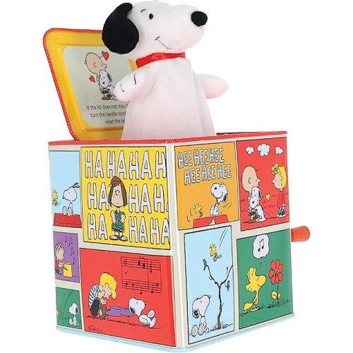Kids Preferred Peanuts Jack in the Box with Snoopy - Musical Toy Plays You are My Sunshine, Colorful Durable Metal Jack-in-the-Box, for Toddlers