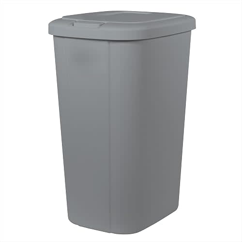Kitchen Trash Can, 13.3 Gallon, Gray, Touch Top Lid