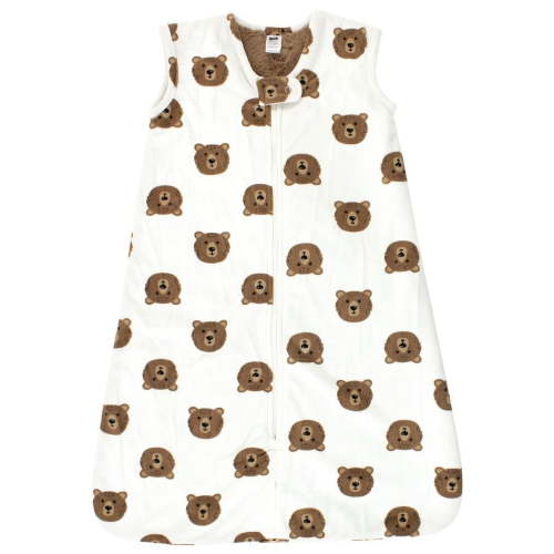 Hudson Baby Infant Boy Plush Faux Fur Sleeping Bag, Wearable Blanket, Brown Bear, 12-18 Months