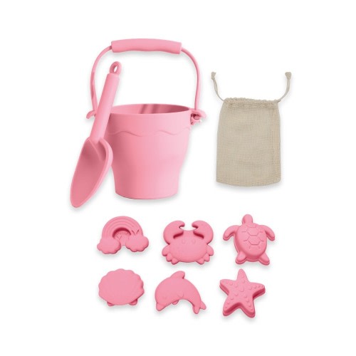 Playground Silicone 8Pc Bucket Set Light Pink