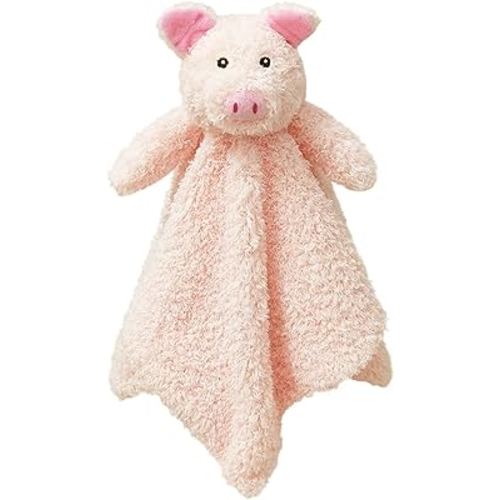Baby Pink Pig Soft Stuffed Animal Security Blanket, Plush Pig Character Lovey Blanket, Baby Shower/Nursery Gift, Newborn Infant Toddler Snuggle Blankie for Boys Girls, 14 Inches