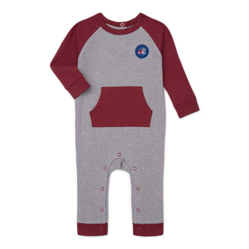 Garanimals Baby Boys Colorblock Waffle Jumpsuit One-Piece with Long Sleeves, Sizes 0M-24M