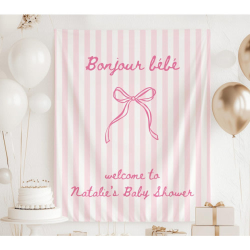 Bonjour Bebe Baby Shower Banner