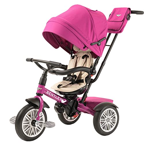 Bentley Trike, All Terrain Toddler Bike 6-in-1, Officially Licensed & Designed by Bentley Motors UK; Baby to Big Kid Tricycle is a Compelling Statement of Performance & Luxury, Fuschia Pink (6m-5y+)