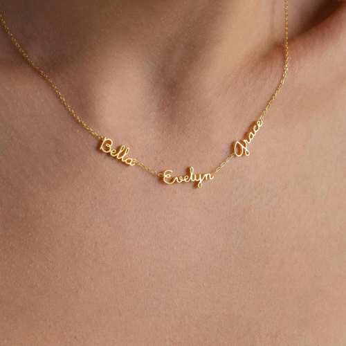 Dainty Name Necklace by Caitlyn Minimalist • Multiple Name Necklace • Personalized Family Necklace • Name Jewelry • Grandma Gift • NM129F51