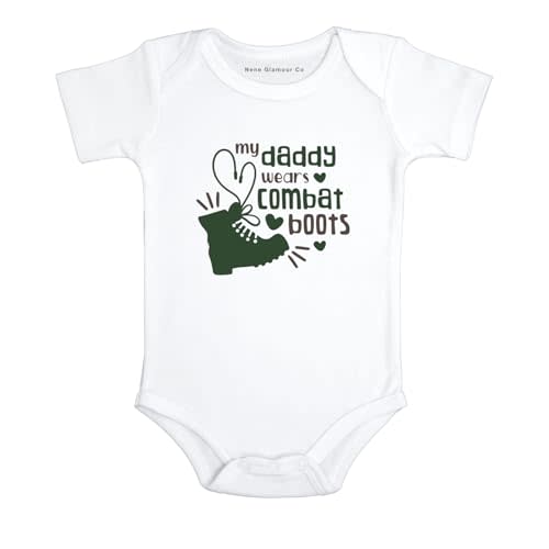 My Daddy Wears Combat Boots Baby Bodysuit | Military Baby | Thank you for your Service