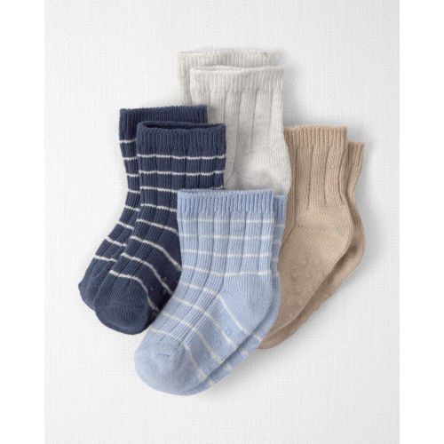 Baby 4-Pack Ankle Socks in Stripes Made with Organic Cotton