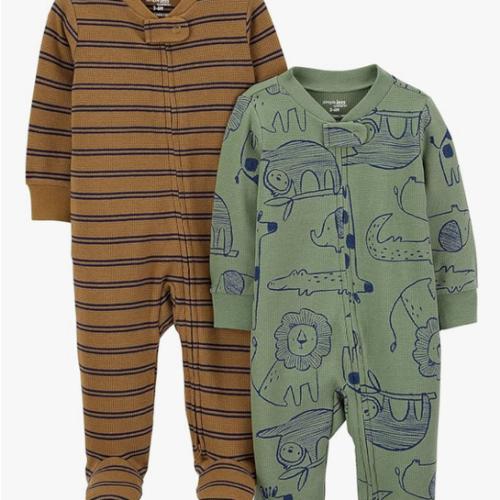 Simple Joys by Carter's Baby Boys' 2-Pack 2-Way Zip Cotton Footed Sleep and Play