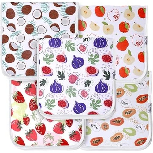 Premium 5-Pack Large Organic Cotton Burp Cloths – 3 Layers, Ultra Soft & Absorbent Burping Towel, Shoulder Towel & Hand Towel