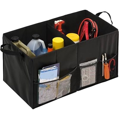 Honey-Can-Do SFT-01166 Soft Storage Chest, Black Folding Car Trunk Organizer