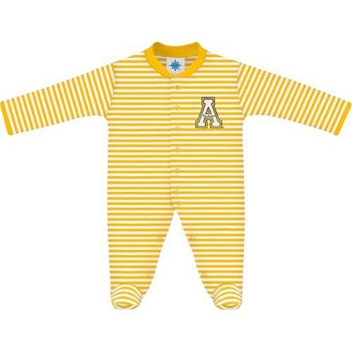 Creative Knitwear College Baby Striped Footed Romper - Team Logo, Multiple Colors, for Boys & Girls (0-9 Months)