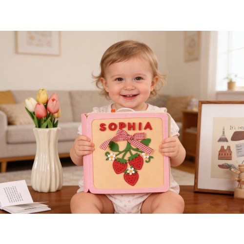 Personalized Christmas gift for baby, Handmade felt quiet book, Customized soft Montessori-inspired toy, First birthday present, Busy book