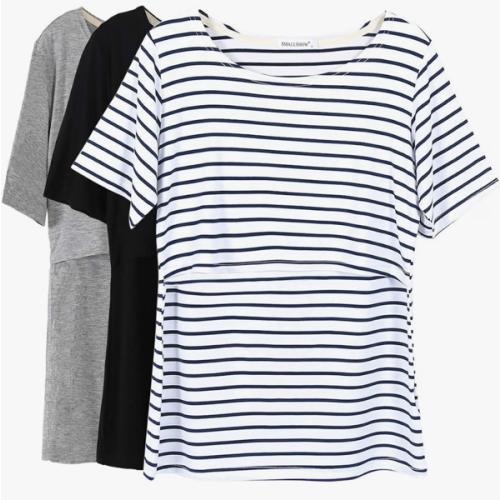 Smallshow Women's Maternity Nursing Tops Short Sleeve Breastfeeding Clothes