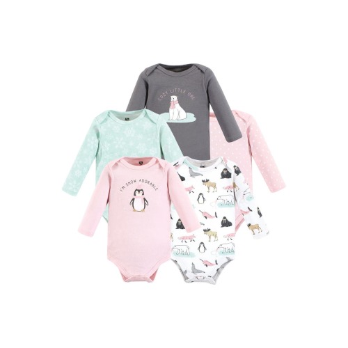 Essential Long-Sleeve Cotton Bodysuit Set, 0-3M