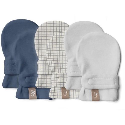 Goumi Stay On 3-Pack Mitts - Indigo + Gridlock + Desert Mist 0-3M