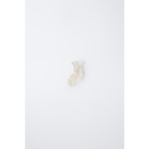 COTTON AND SILK OPENWORK SOCKS - Ecru | ZARA United States