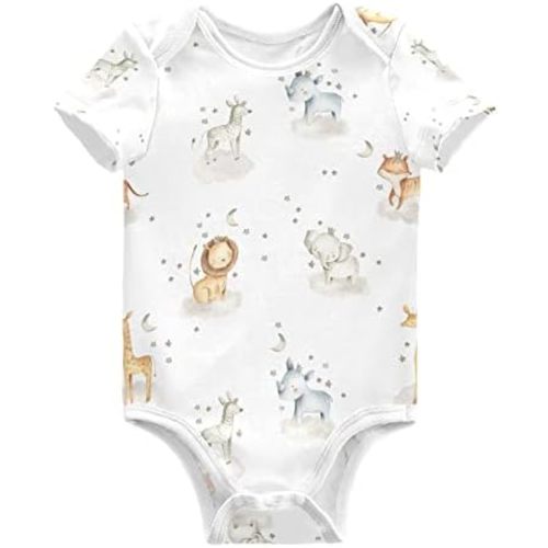 Baby Bodysuits Cute Cats Short Sleeve Cotton Baby Suits for Boys Girls 0-24 Months