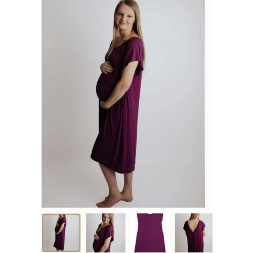 Plum Labor & Delivery Gown | Epidural & Nursing Friendly