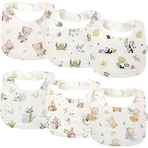 Baby Bibs 6 Pack, Soft Cotton Bandana Drool Bibs for Teething