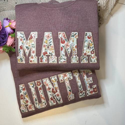 Custom Mama Sweatshirt, Embroidered Sweatshirt, Auntie Sweatshirt, Nana Sweatshirt, Personalized Floral Mama Sweatshirt, New Mom Gift