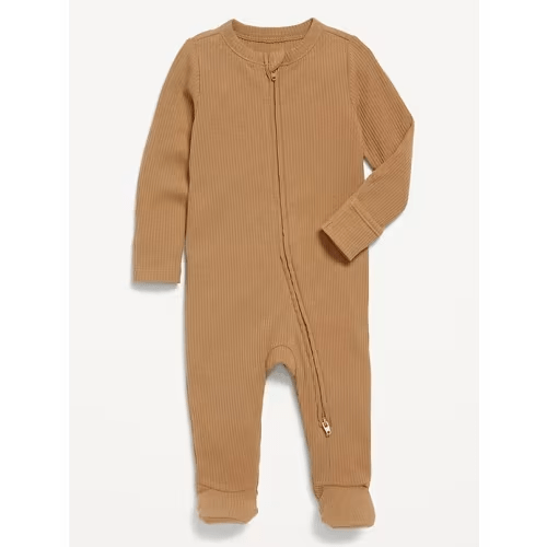 2-Way-Zip Sleep & Play Ribbed Footed One-Piece for Baby