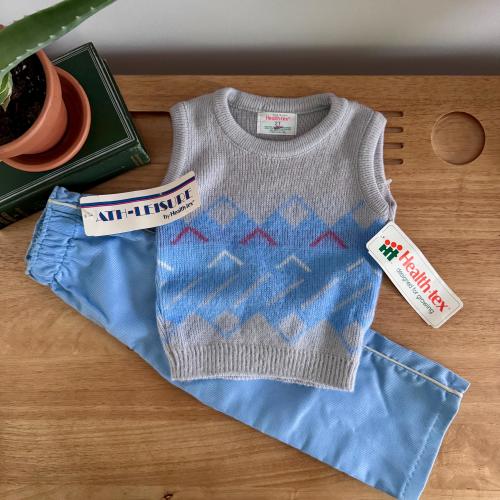 Vintage 70s Health-Tex Toddler Sweater and Pants Set