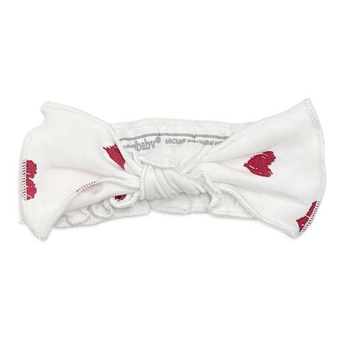 Organic Smocked Headband in Crimson Hearts – L'ovedbaby