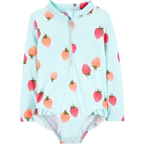 Simple Joys by Carter's Baby Girls' Long Sleeve Zipper One Piece Swimsuit