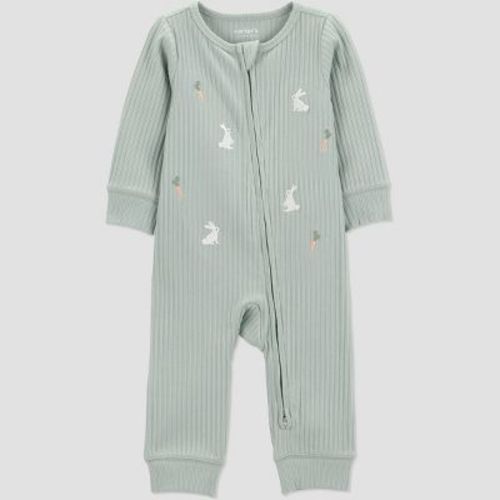 Carter's Just One You® Baby Bunny Embroidered Footless Romper - Green Newborn