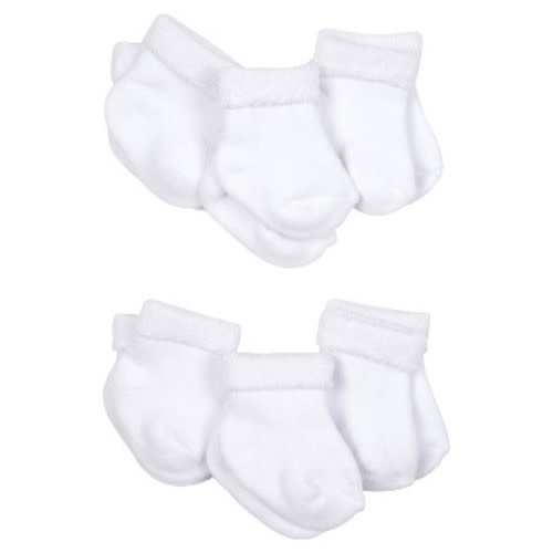 Babys' 6pk Socks White 0-3M - Gerber®
