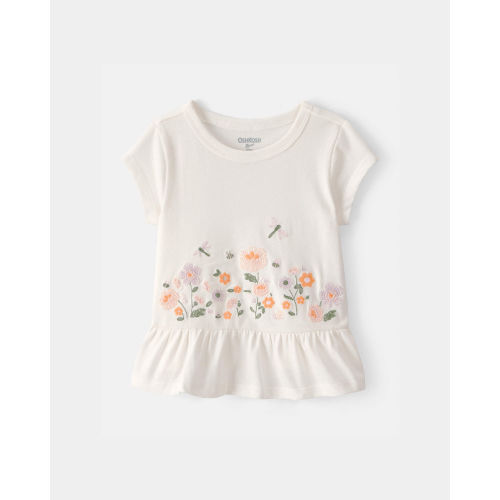 Baby Girl Floral Embroidered Top - Ivory - OshKosh B'gosh | Carter's