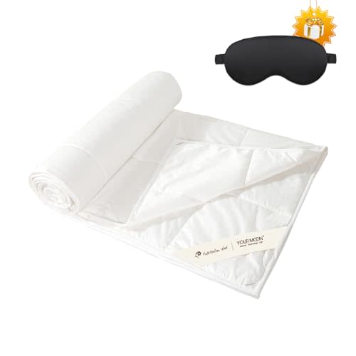 YOUR MOON Lightweight Wool Comforter King Size, 100% Australian Wool Filling Duvet Insert, 100GSM, Breathable & Thin Summer Comforter for Hot Sleepers, Soft Noiseless Cotton Shell(White)